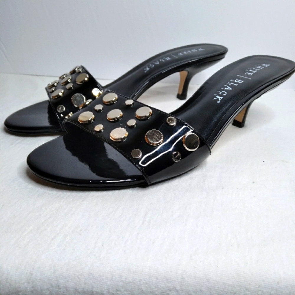 White House Black Market studded black Slip-ons